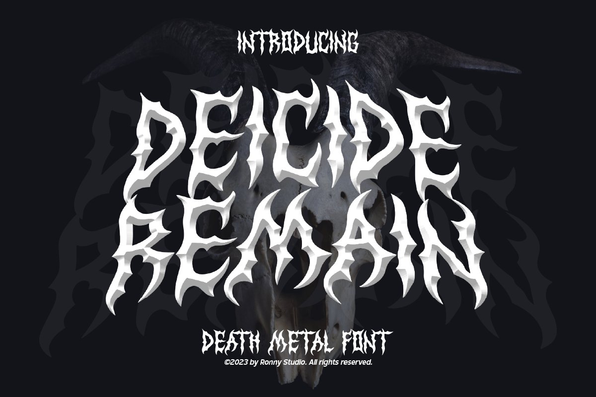 Deicide Remain - Death Metal Font cover image.