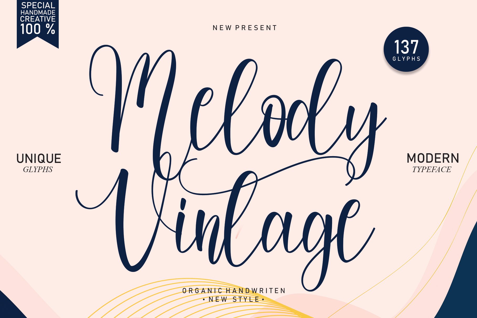 Melody Vintage | handwritten font cover image.