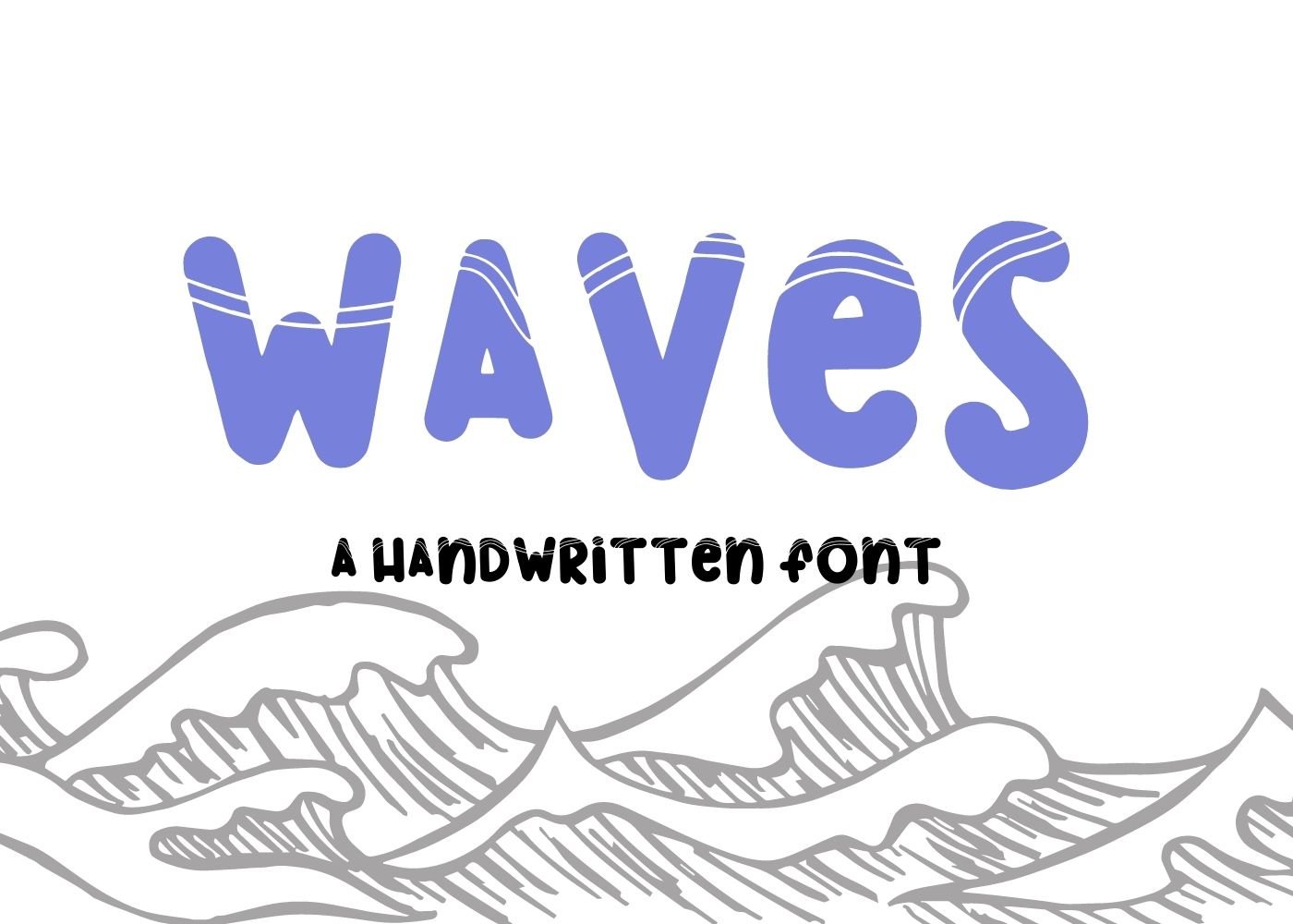 Waves Handwritten Bubble Font cover image.