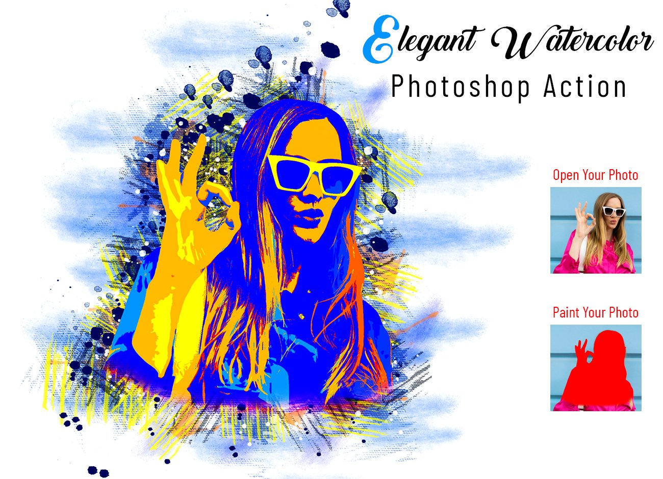 Elegant Watercolor Photoshop Actioncover image.