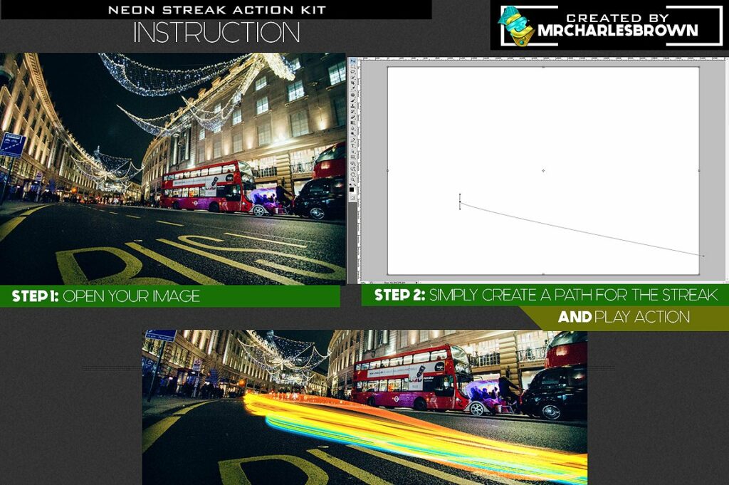 Neon Streak Action Kit – MasterBundles