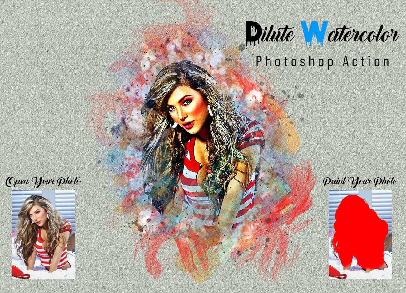 Dilute Watercolor Photoshop Actioncover image.