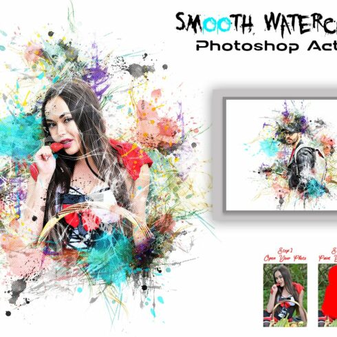 Smooth Watercolor Photoshop Actioncover image.