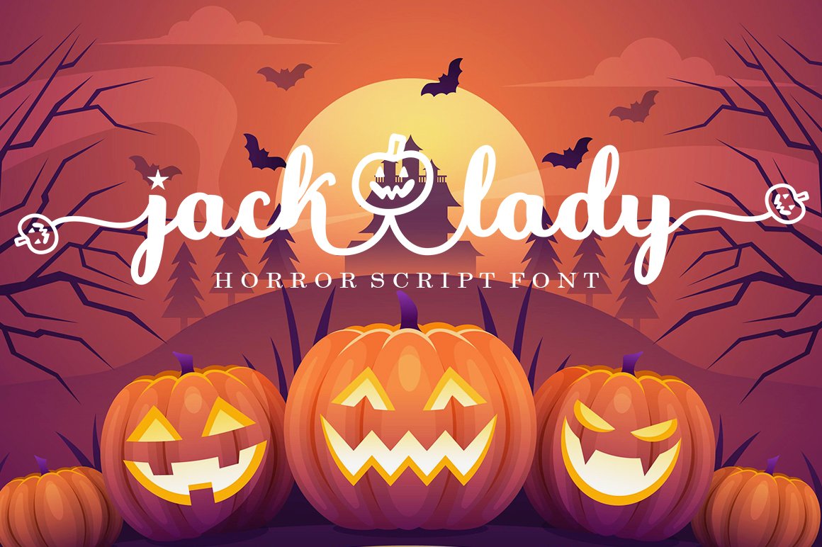Jack Lady Halloween Font cover image.