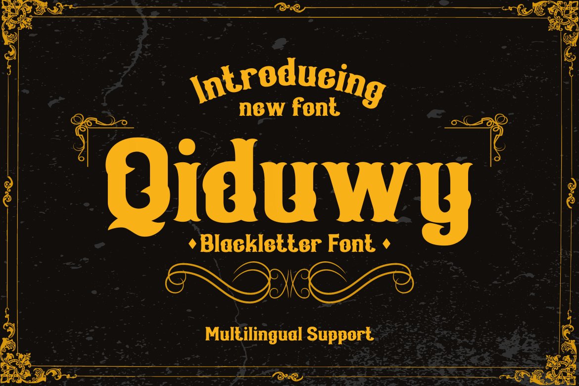 Qiduwy – Blackletter Font cover image.