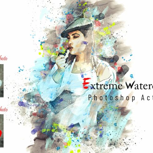 Extreme Watercolor Photoshop Actioncover image.