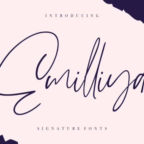 Emilliya // Luxury Signature Font cover image.