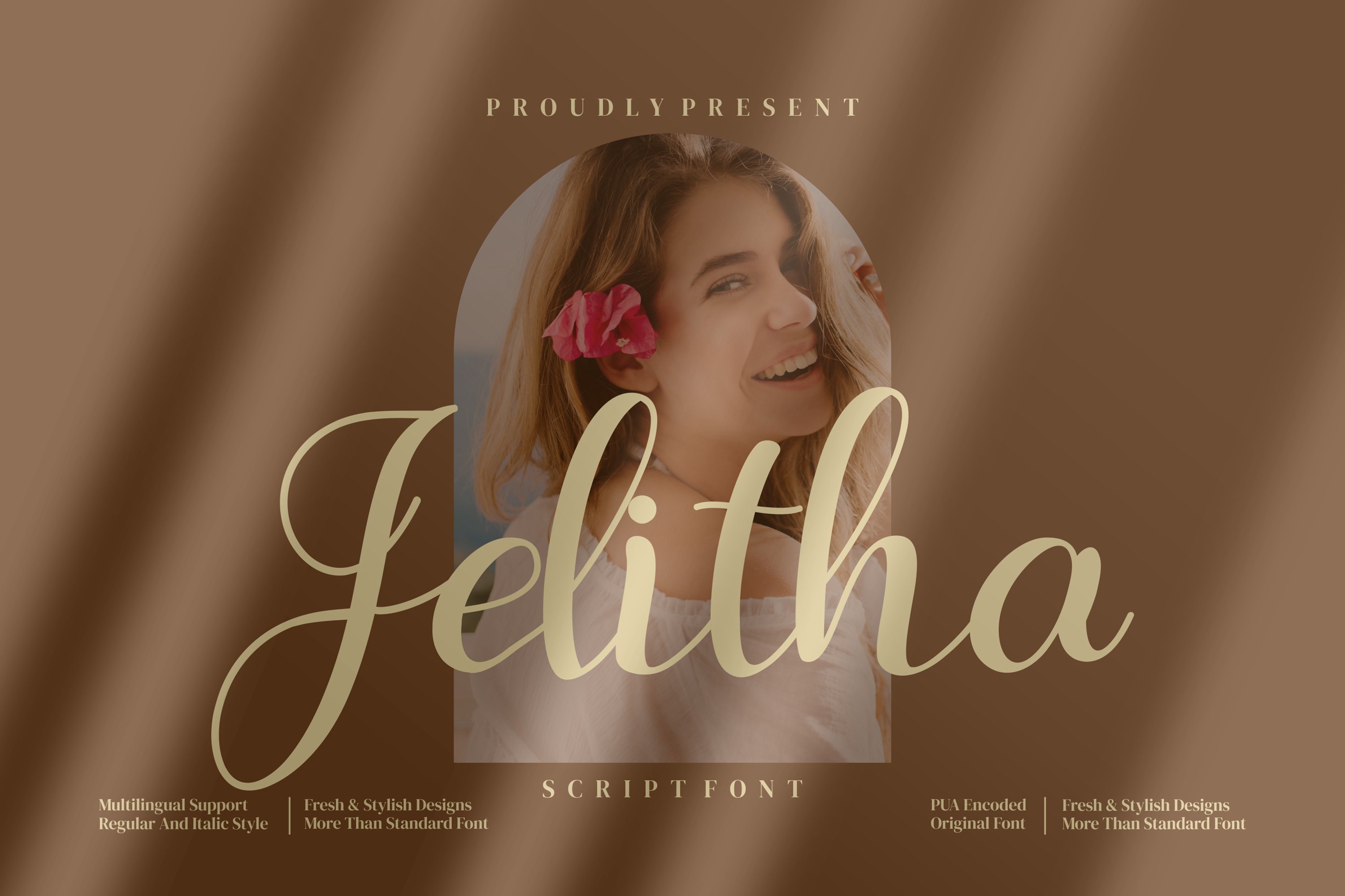 Jelitha - Script style font cover image.