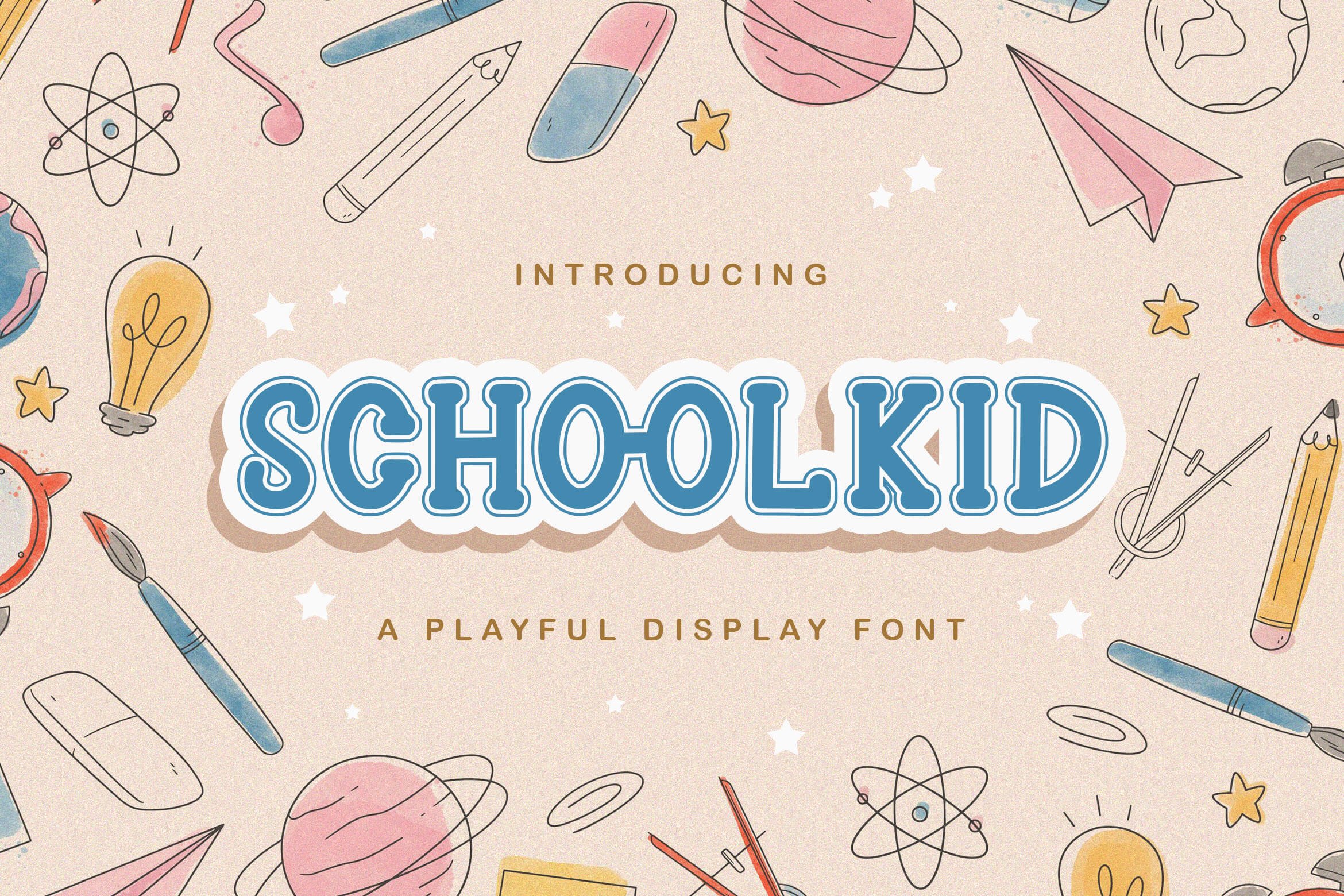 Schoolkid - Playful Display Font cover image.