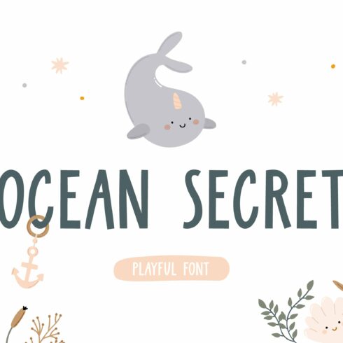 Ocean Secret | Playful font cover image.