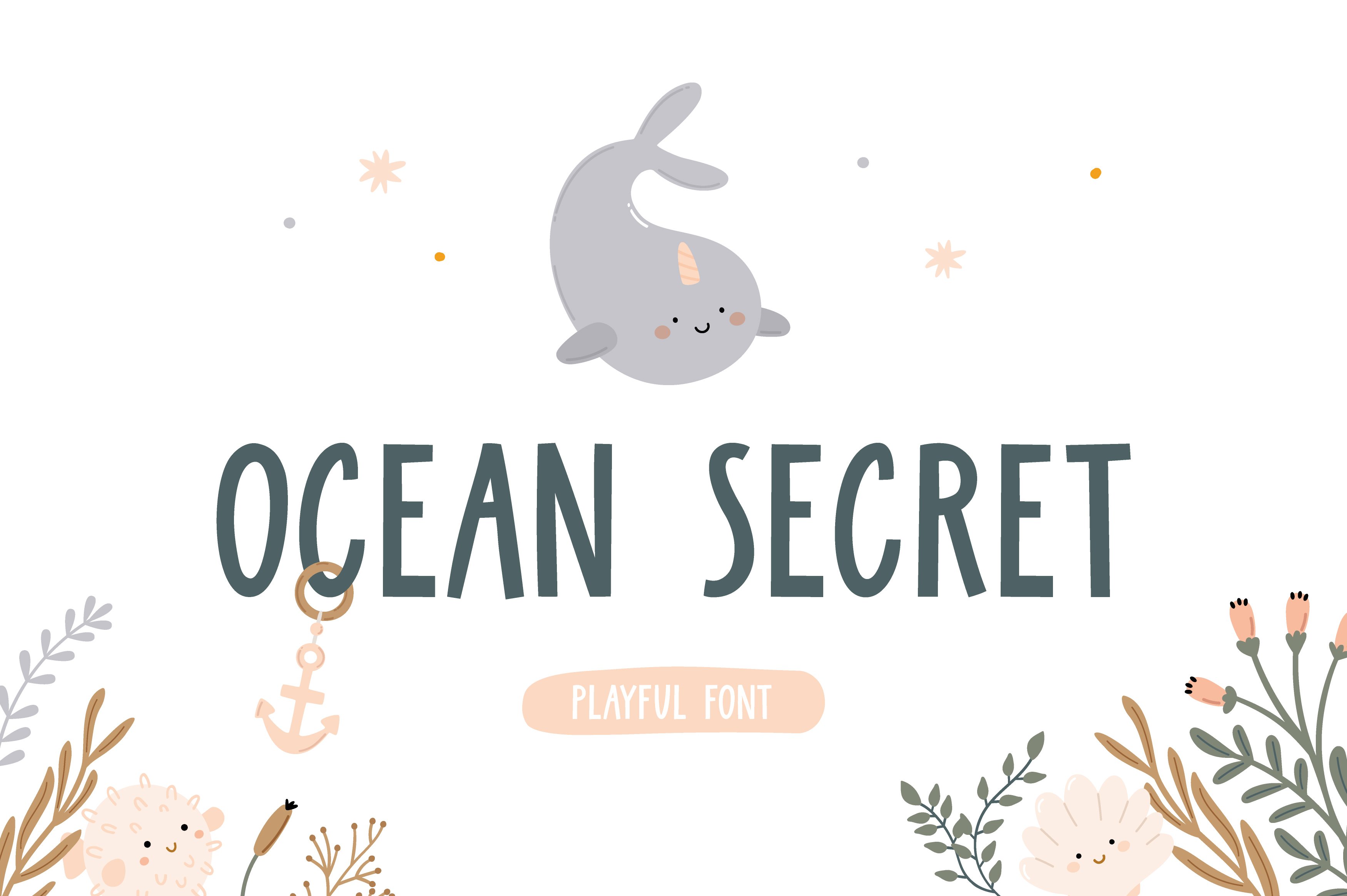 Ocean Secret | Playful font cover image.