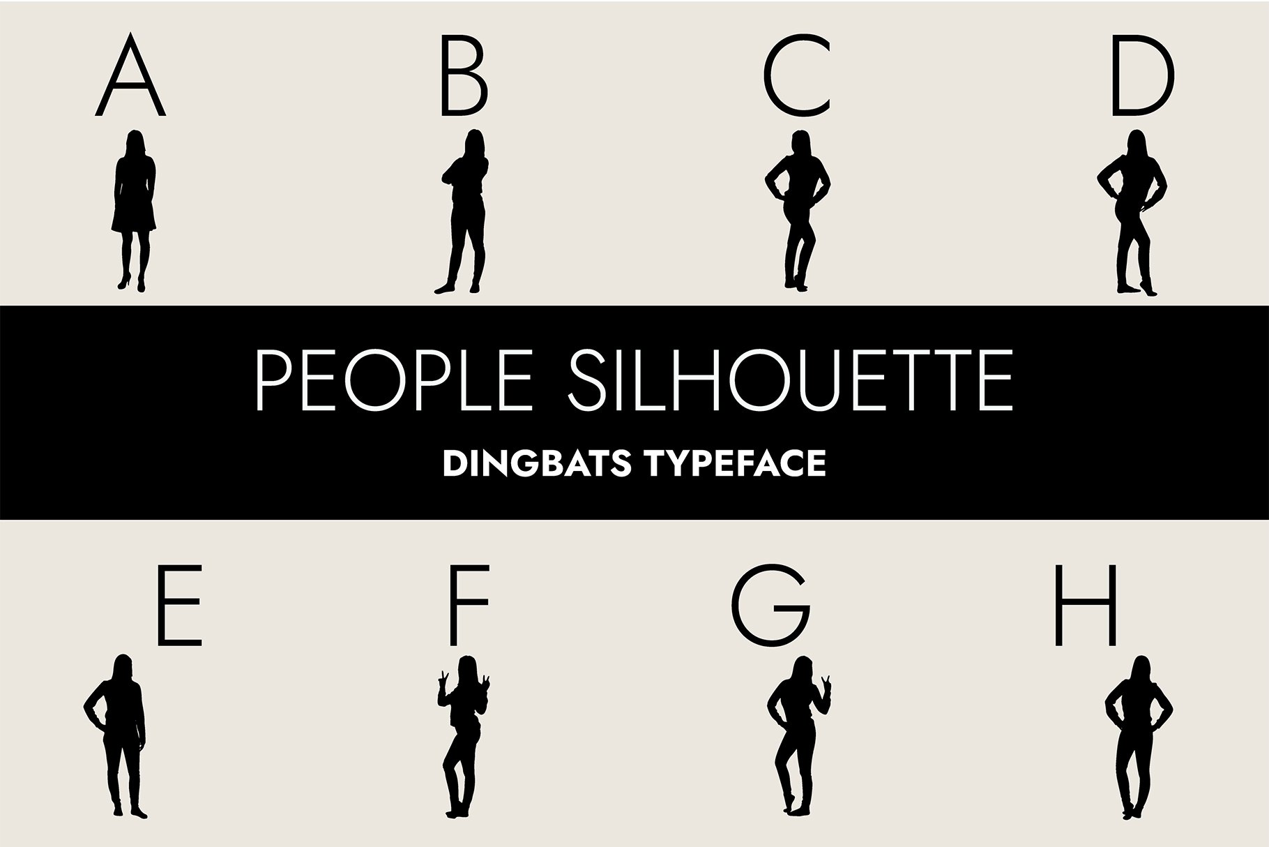 People Silhouettes Dingbats Font cover image.