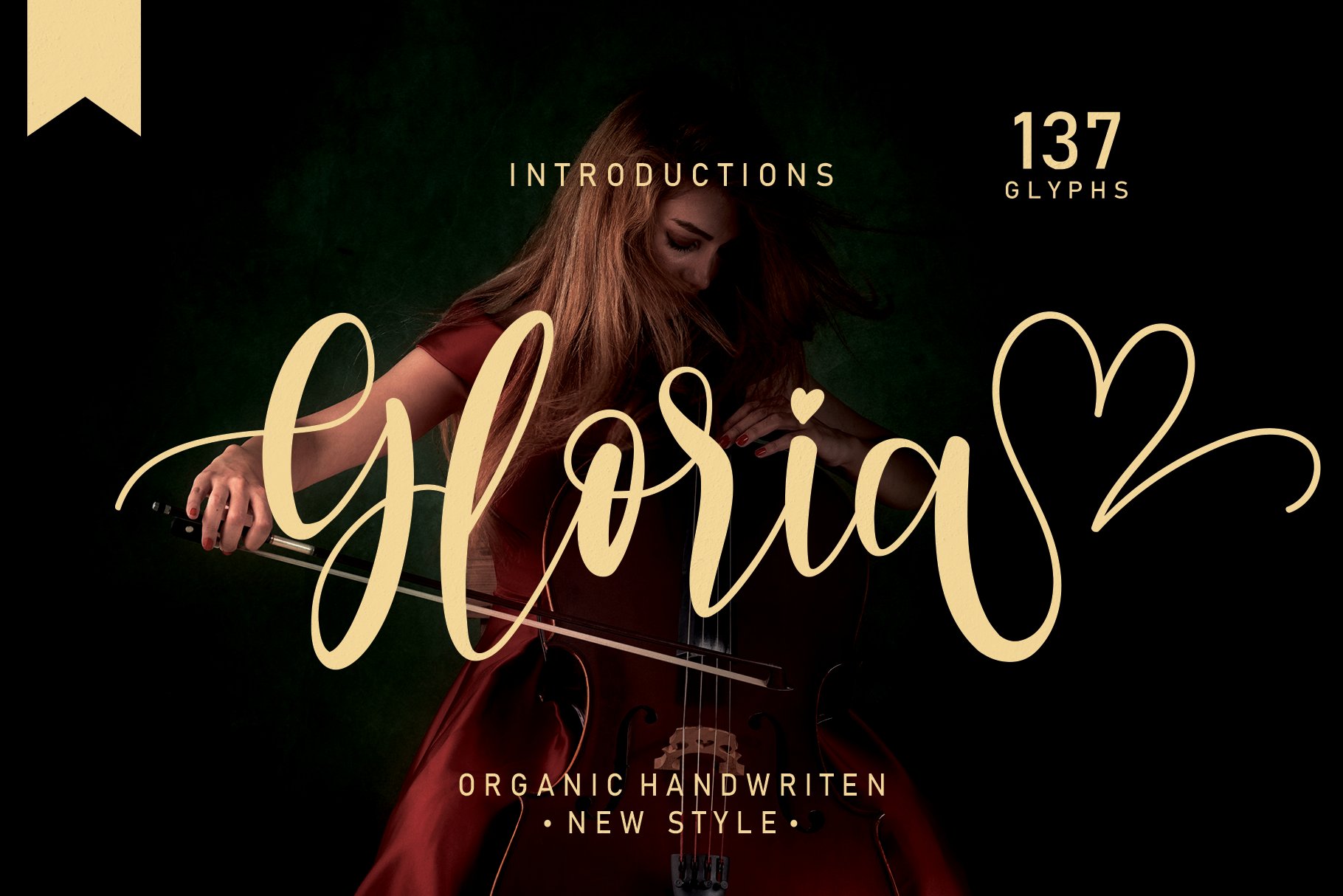 Gloria | handwritten font cover image.