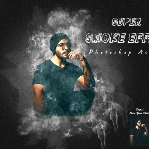 Super Smoke Effect Photoshop Actioncover image.