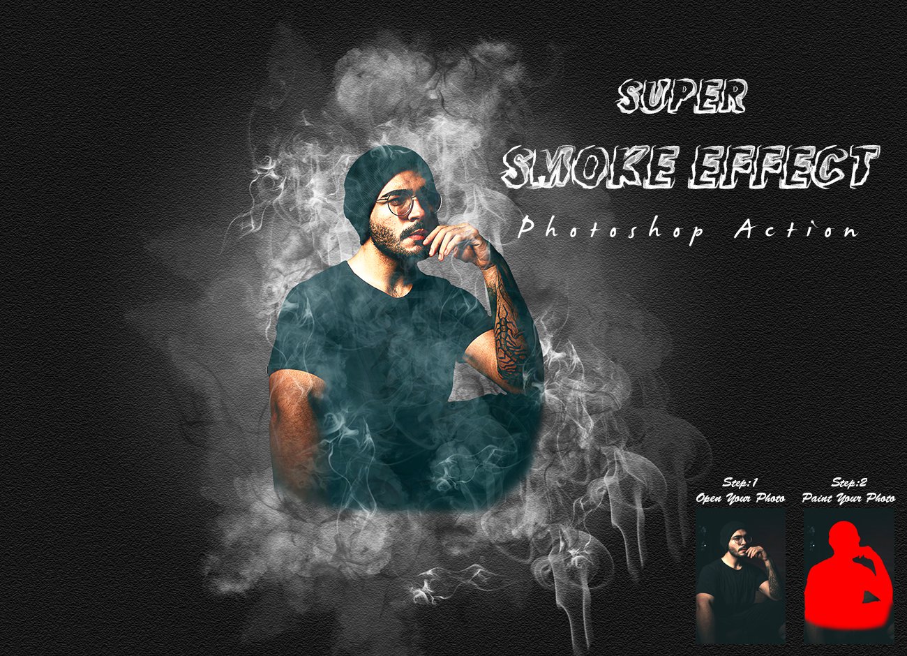 Super Smoke Effect Photoshop Actioncover image.