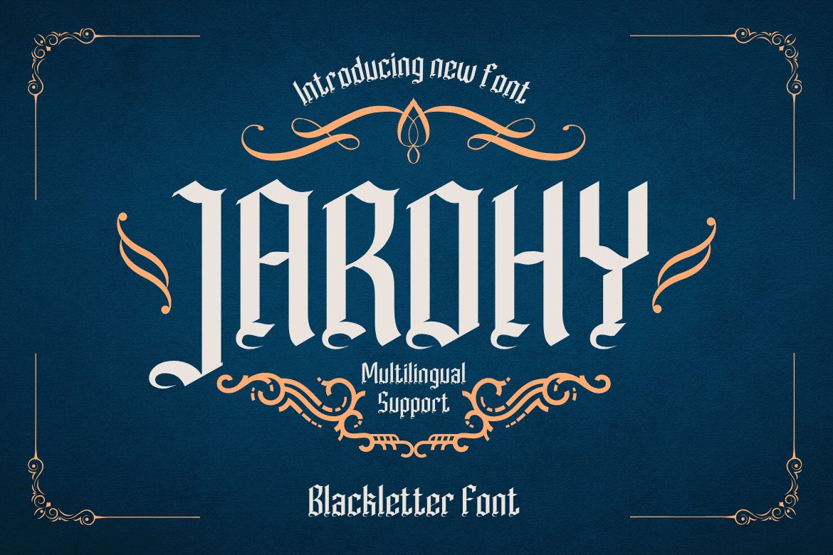 JAROHY – Blackletter Font cover image.