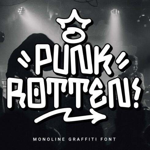 Punk Rotten - Monoline Graffiti Font cover image.