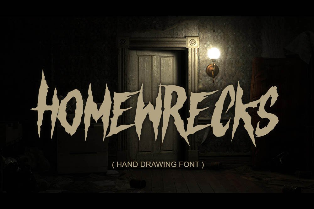 HOMEWRECKS ( horror metal font ) cover image.