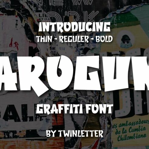 Arogun - Display Graffiti Style Font cover image.