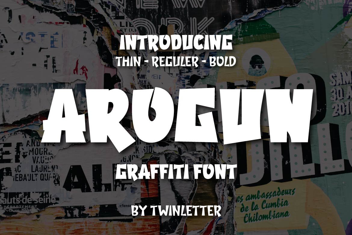 Arogun - Display Graffiti Style Font cover image.