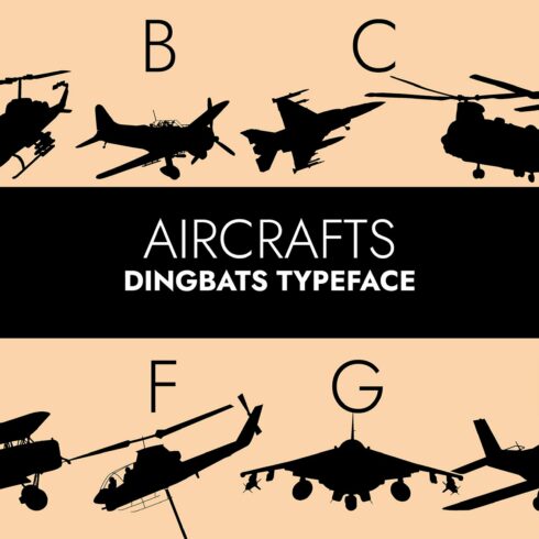 Aircrafts Silhouettes Dingbats Font cover image.