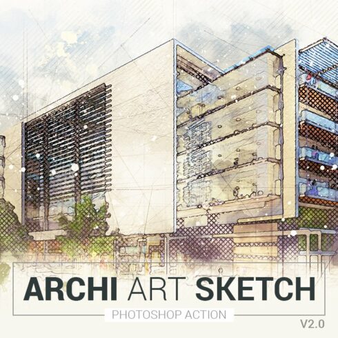 Archi Art Sketch Photoshop Action V2cover image.