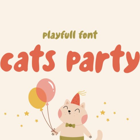 Cats party | Playfull font cover image.