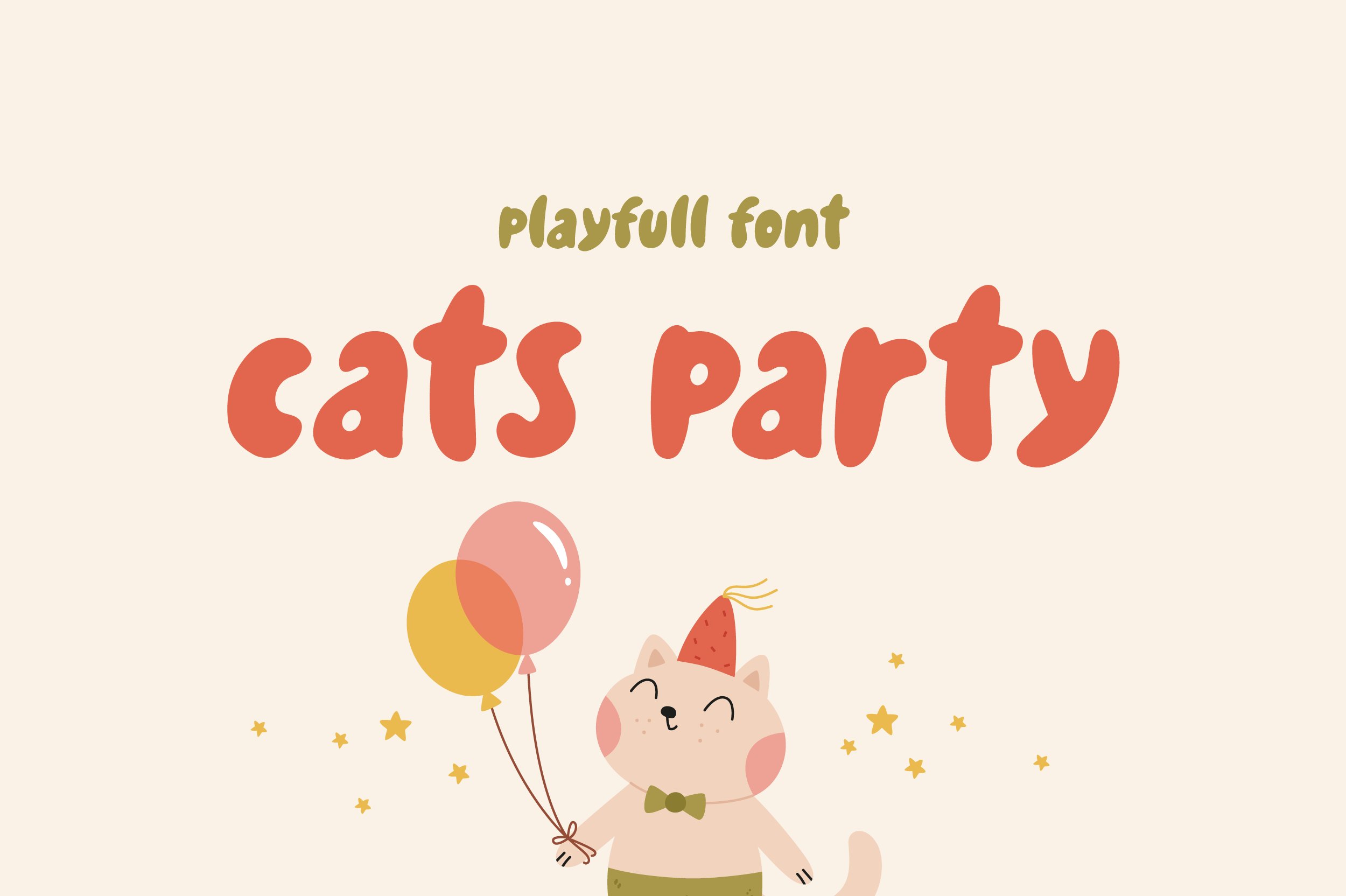 Cats party | Playfull font cover image.