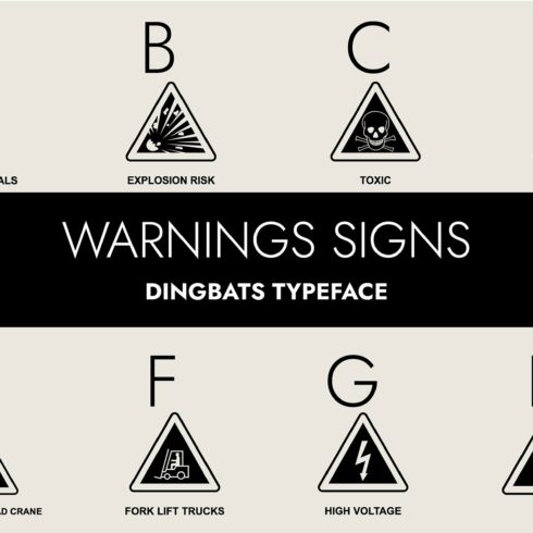 Warning Signs Dingbats Font cover image.