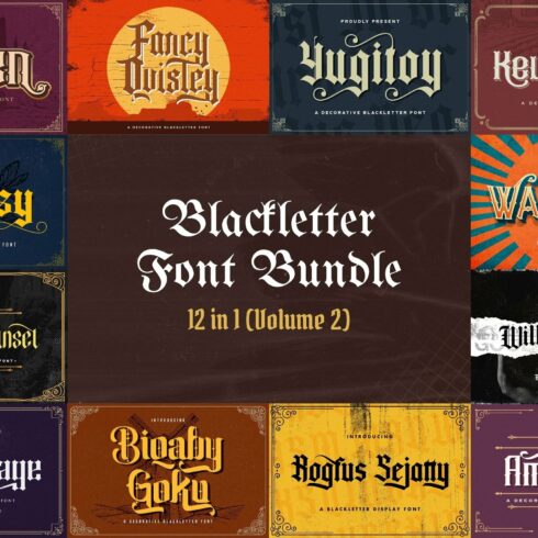 Blackletter Font Bundle Vol 2 cover image.