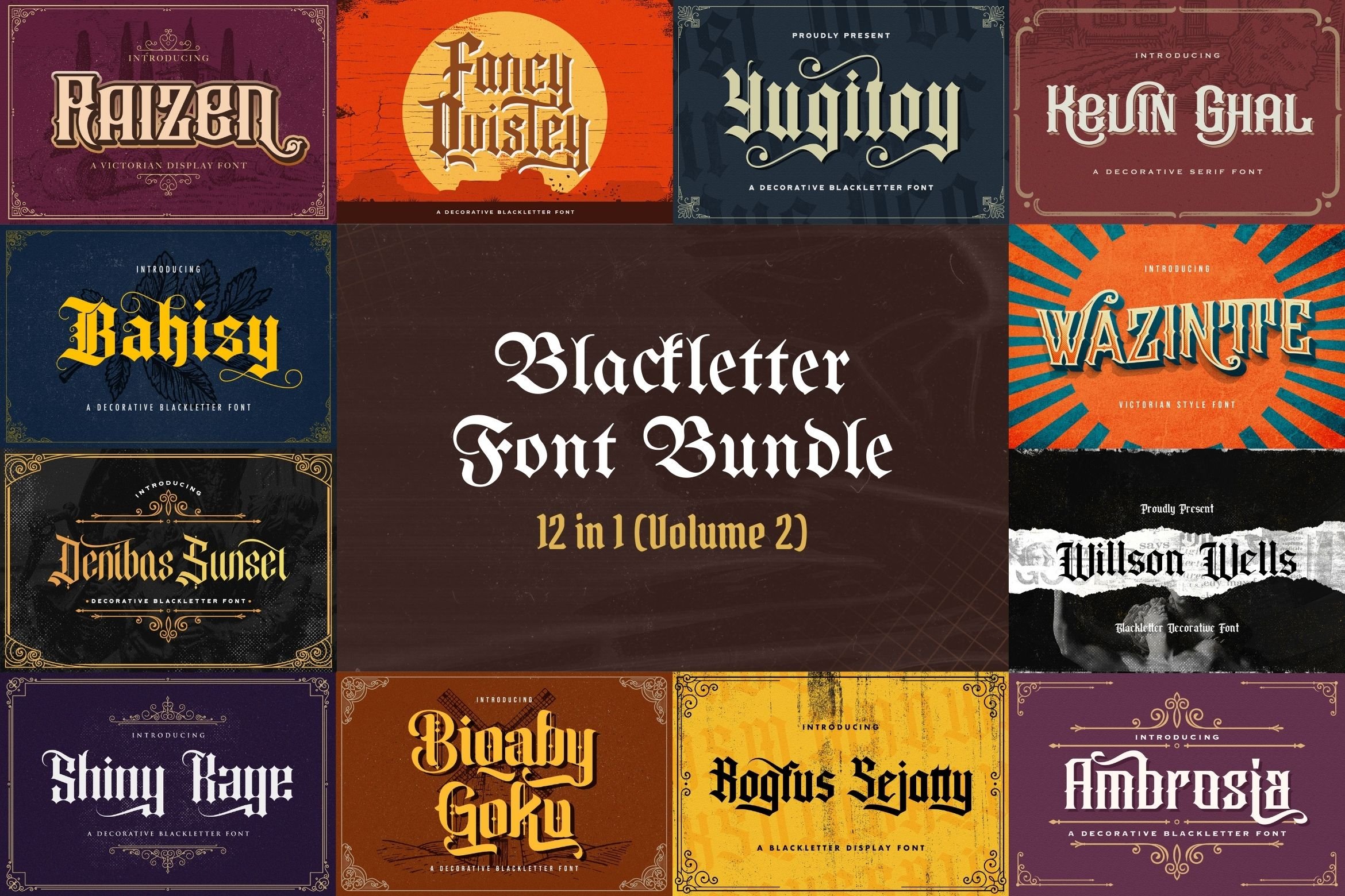 Blackletter Font Bundle Vol 2 cover image.