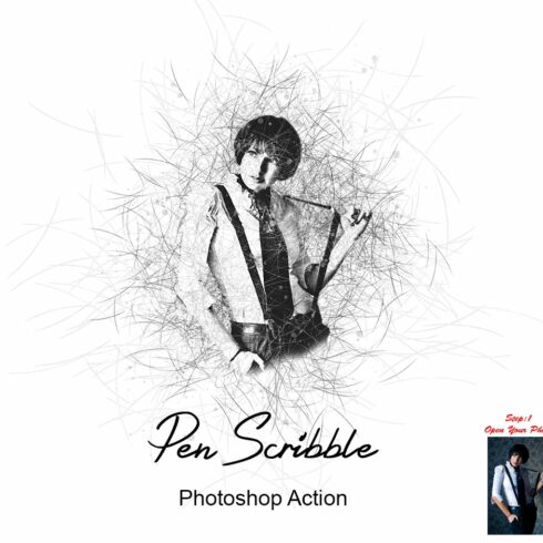 Pen Scribble Photoshop Actioncover image.