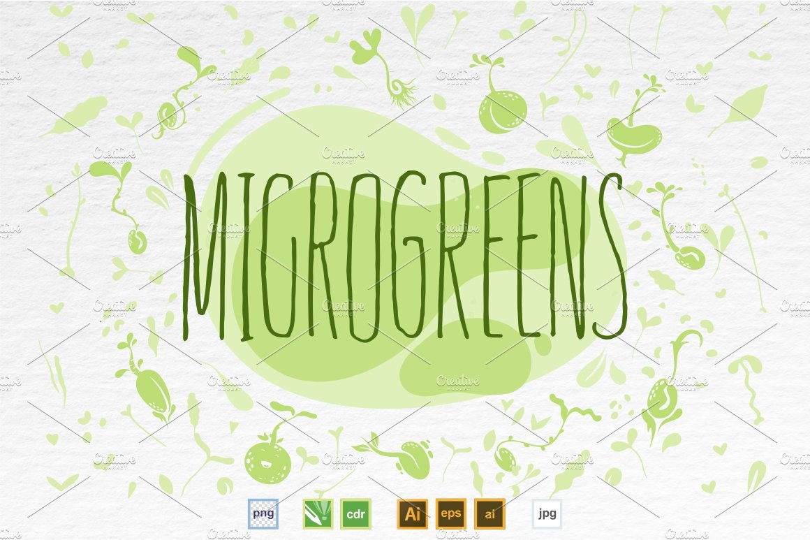 Microgreen illustration set 3 cover image.