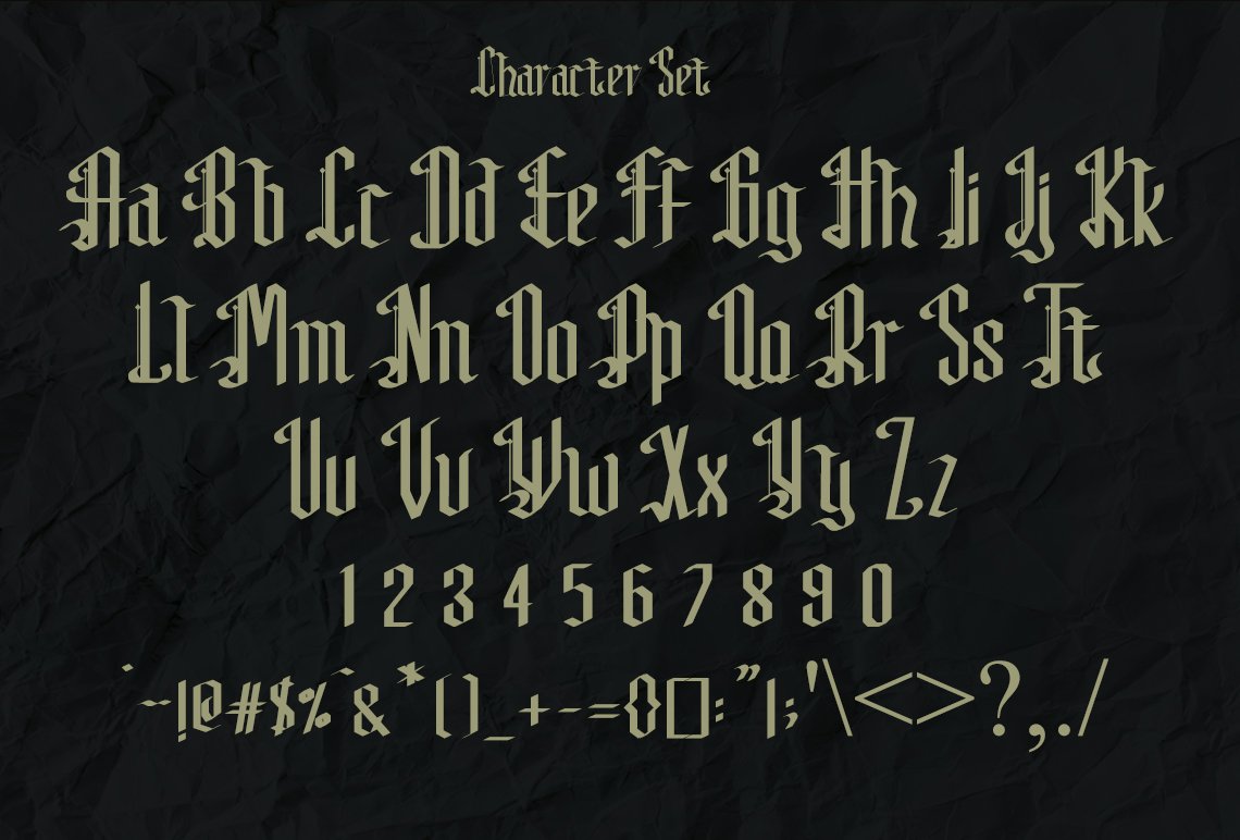 Glory Warrior | Blackletter Font preview image.