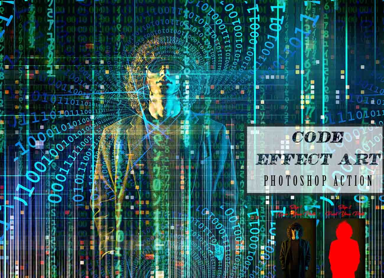 Code Effect Art Photoshop Actioncover image.