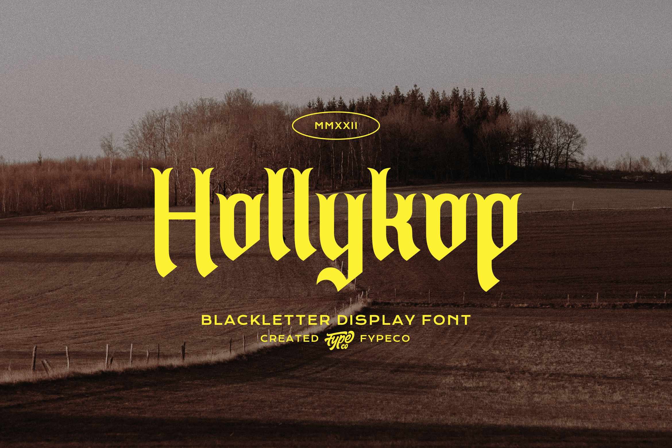 Hollykop-Blackletter Display Font cover image.