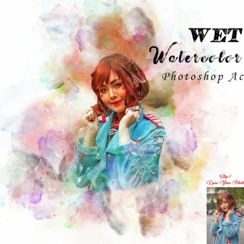 Wet watercolor Art Photoshop Actioncover image.