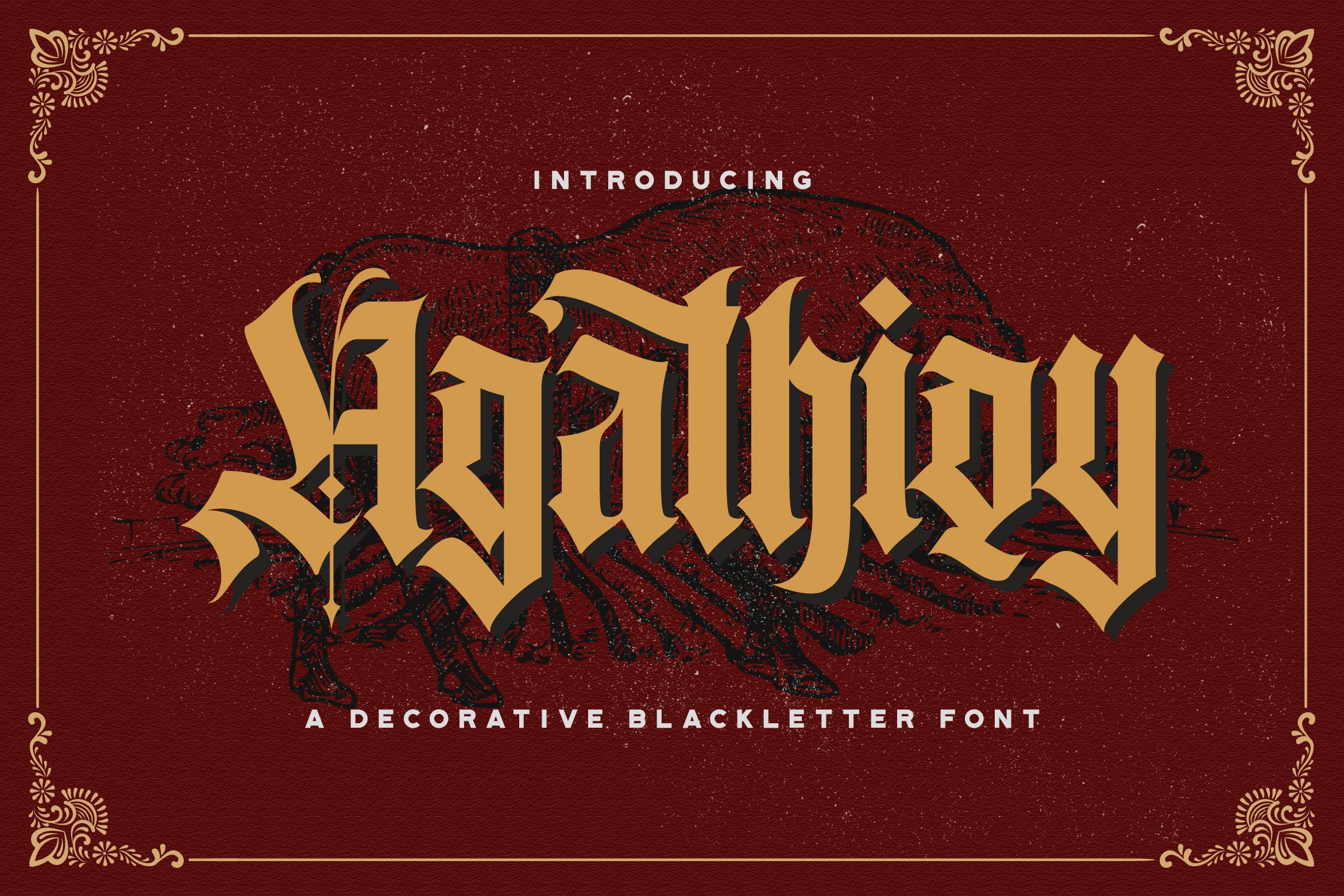 Agathiqy - Blackletter Font cover image.