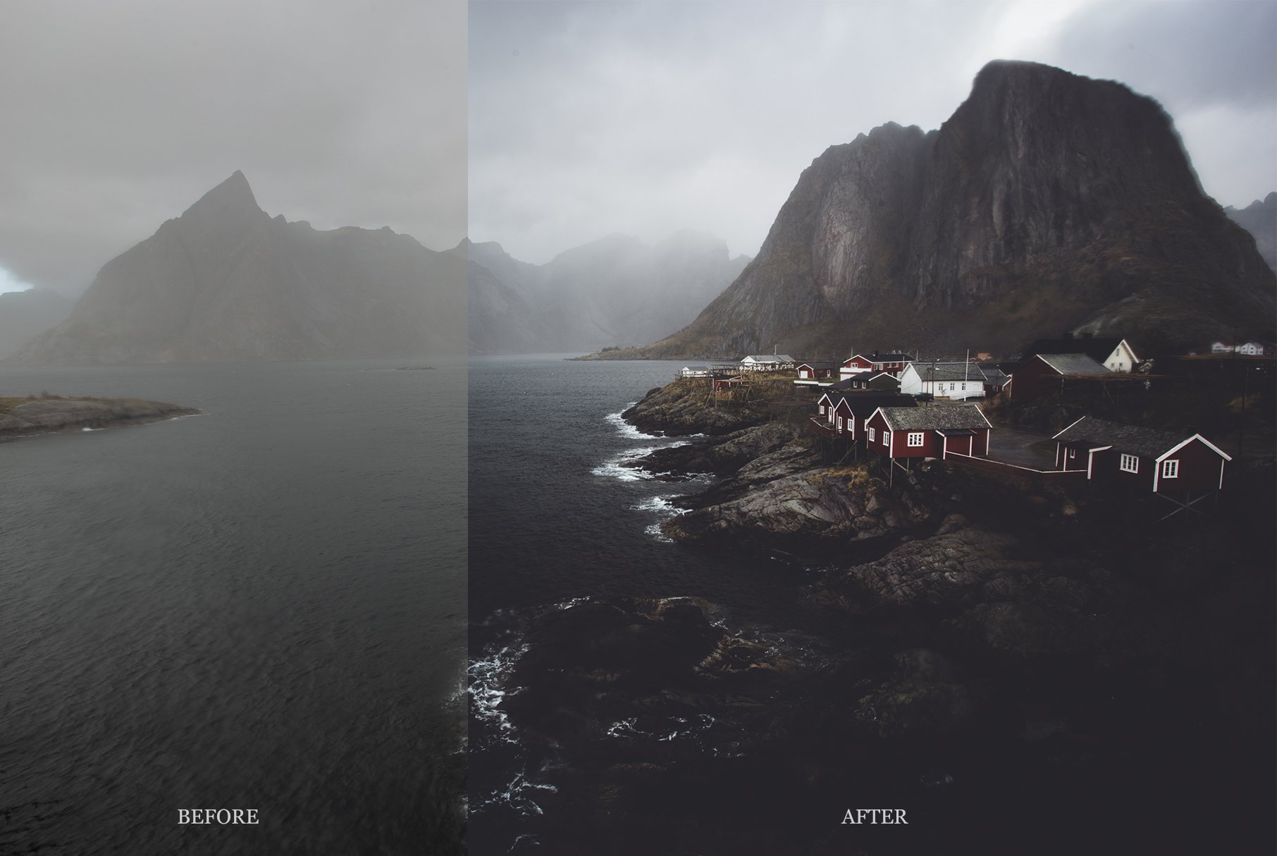 Moody tones Lightroom presets 2022preview image.