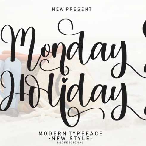 Monday Holiday | handwritten font cover image.