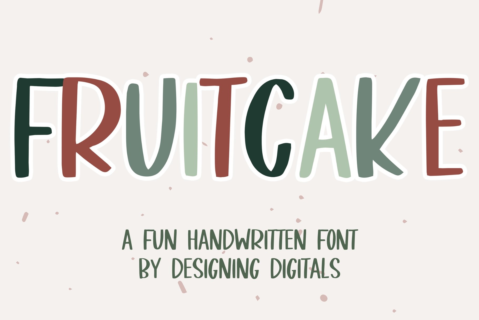 Fruitcake - A fun handwritten font cover image.