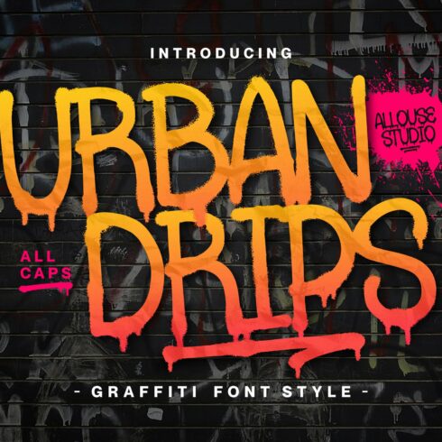 Urbandrips A Graffiti Font Style cover image.