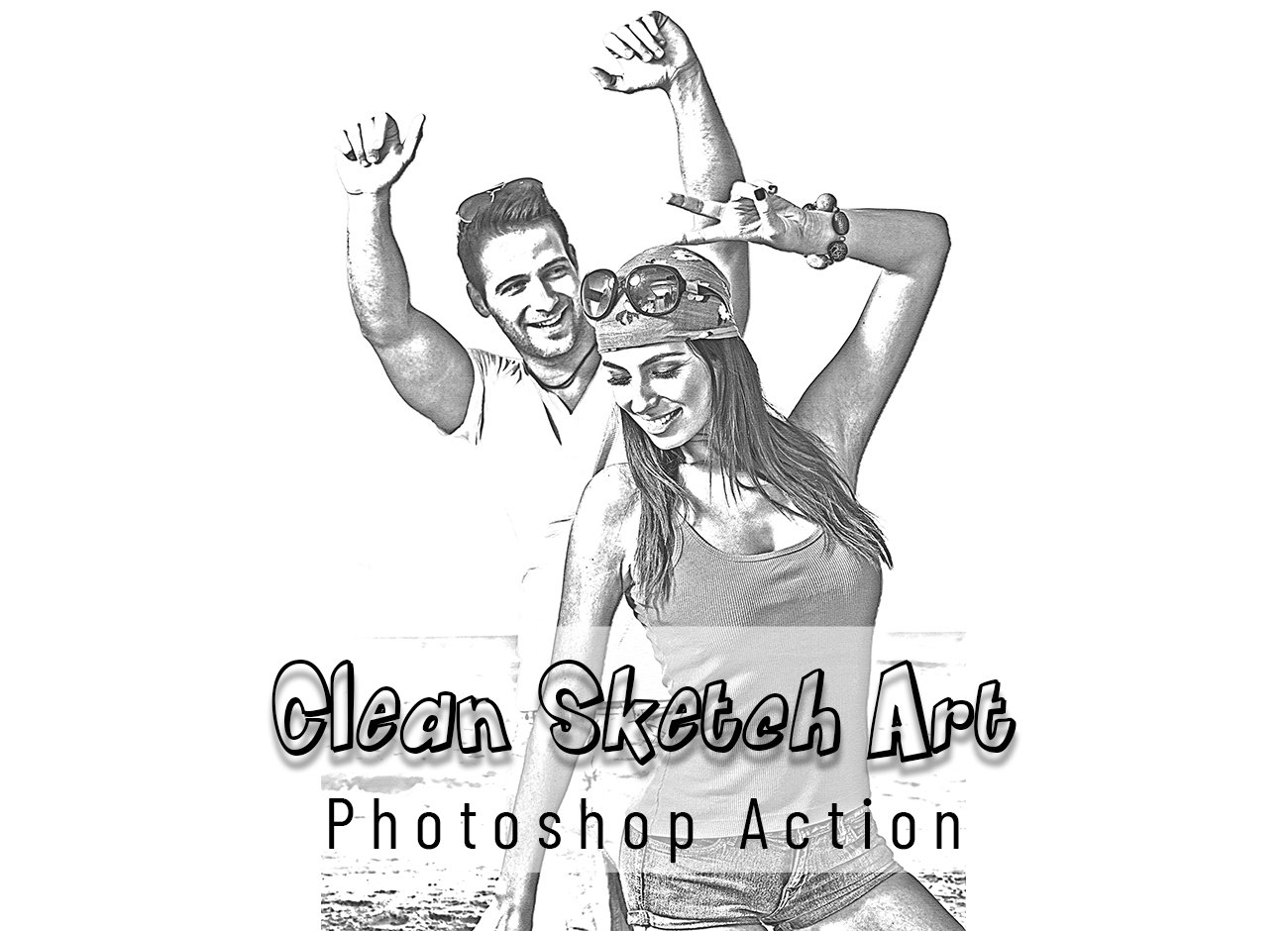 Clean Sketch Art Photoshop Actioncover image.