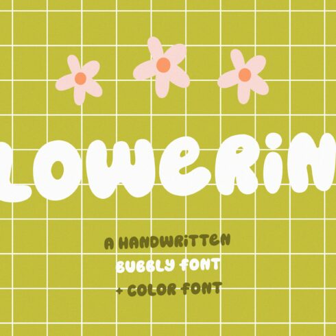 Flowering | Bubbly font cover image.