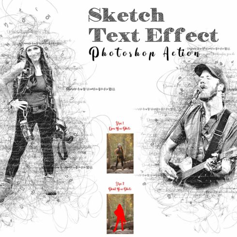 Sketch Text Effect Photoshop Actioncover image.