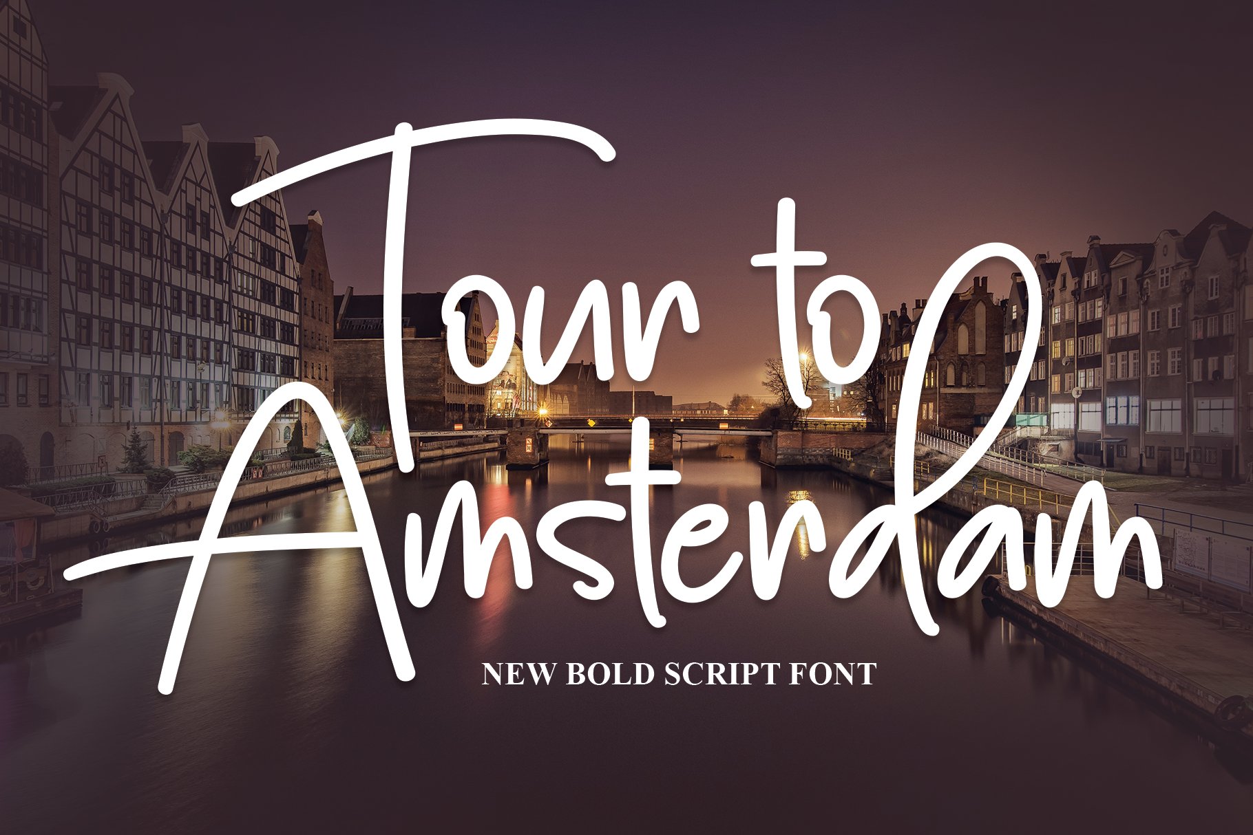 Tour To Amsterdam | Script Font cover image.