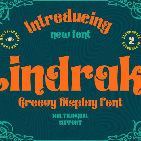 Lindraki | Groovy Retro Font cover image.