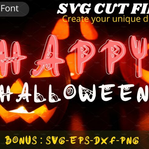 Halloween Font, SVG Cut file font cover image.