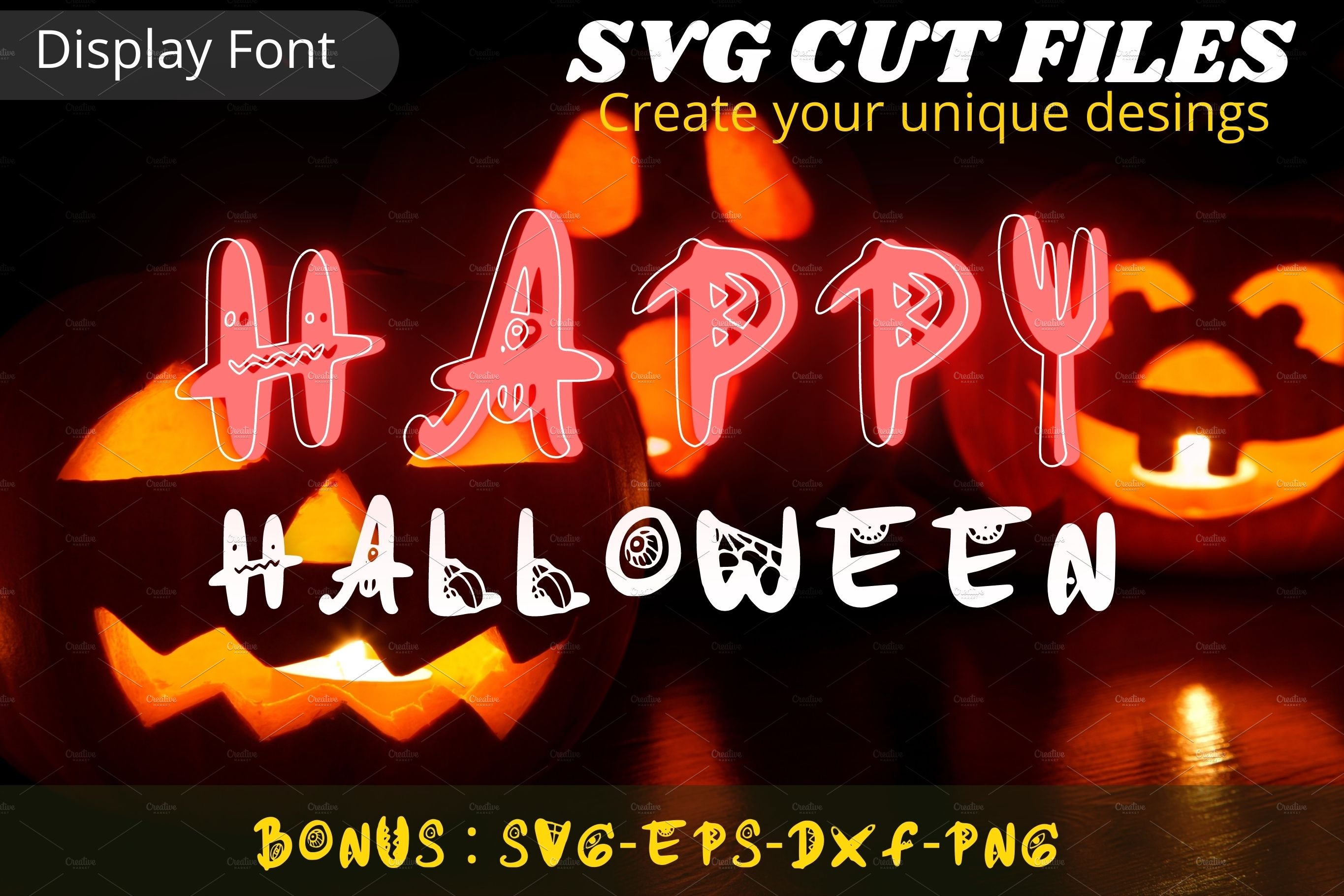 Halloween Font, SVG Cut file font cover image.