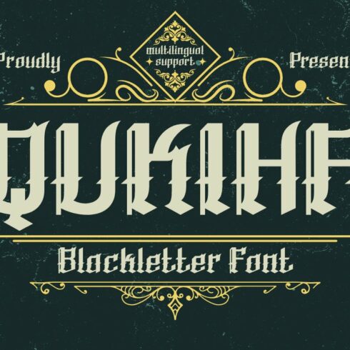 QUKIHA Blackletter font cover image.